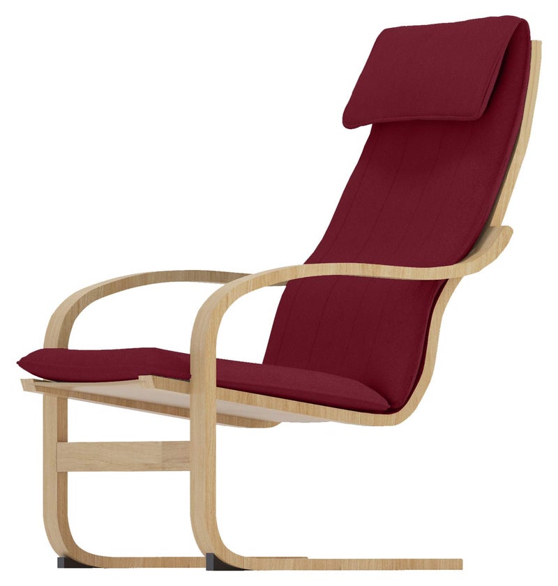 Custom Slipcover Replacement The Cotton Poang Chair Cover Replacement is Custom Made Compatible for IKEA Poang Armchair Slipcover Only. (Red) - Image 1